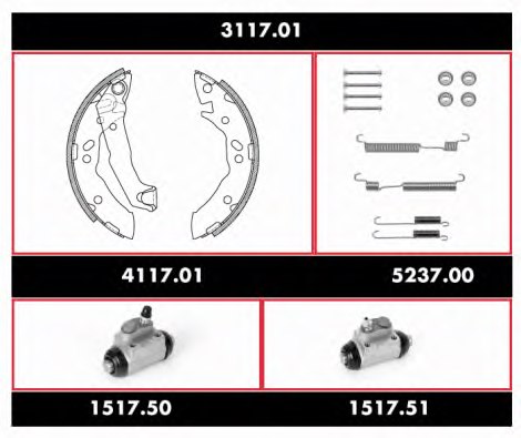 REMSA 3117.01 Brake Set, drum brakes
